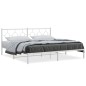 vidaXL Estructura de cama con cabecero metal blanca 200x200 cm vidaXL Estructura de cama con cabecero metal blanca 200x200 cm