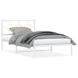vidaXL Estructura cama metal con cabecero y pie cama blanca 107x203 cm