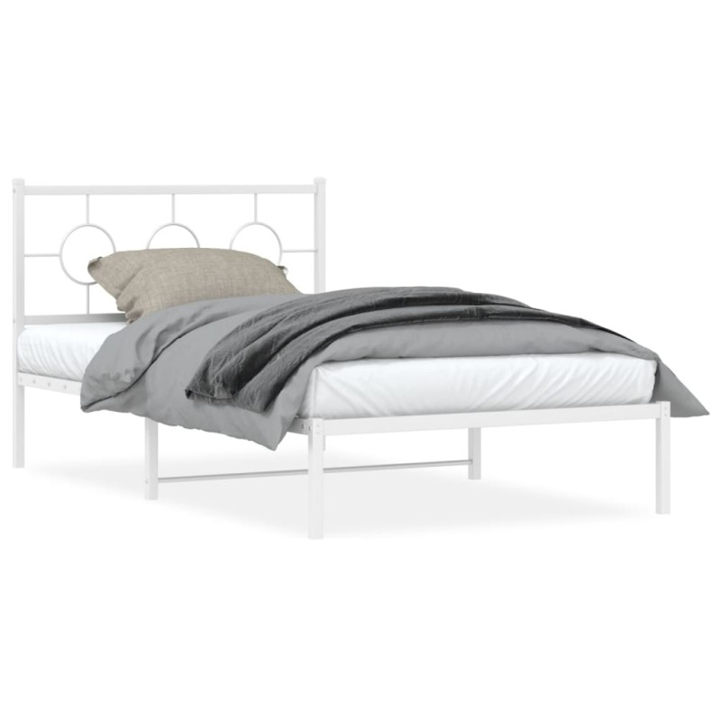 vidaXL Estructura cama metal con cabecero y pie cama blanca 107x203 cm vidaXL Estructura cama metal con cabecero y pie cama blanca 107x203 cm