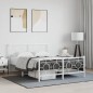 vidaXL Estructura cama metal con cabecero y estribo blanco 140x200 cm vidaXL Estructura cama metal con cabecero y estribo blanco 140x200 cm