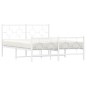 vidaXL Estructura cama metal con cabecero y estribo blanco 140x200 cm vidaXL Estructura cama metal con cabecero y estribo blanco 140x200 cm
