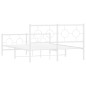 vidaXL Estructura cama metal con cabecero y estribo blanco 140x200 cm vidaXL Estructura cama metal con cabecero y estribo blanco 140x200 cm