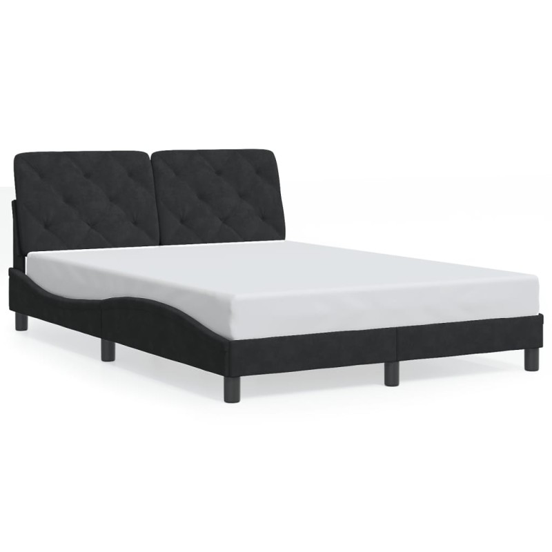 vidaXL Estructura de cama con luces LED terciopelo negro 120x200 cm vidaXL Estructura de cama con luces LED terciopelo negro 120x200 cm