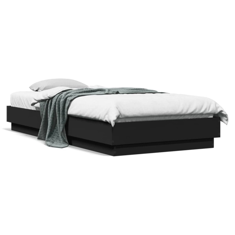 vidaXL Estructura de cama madera de ingeniería negra 100x200 cm vidaXL Estructura de cama madera de ingeniería negra 100x200 cm
