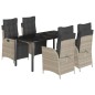 vidaXL Set comedor de jardín 5 pzas cojines ratán sintético gris claro vidaXL Set comedor de jardín 5 pzas cojines ratán sintético gris claro