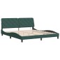 vidaXL Estructura cama con luces LED terciopelo verde oscuro 180x200cm vidaXL Estructura cama con luces LED terciopelo verde oscuro 180x200cm