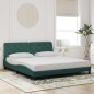 vidaXL Estructura cama con luces LED terciopelo verde oscuro 180x200cm vidaXL Estructura cama con luces LED terciopelo verde oscuro 180x200cm