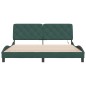 vidaXL Estructura cama con luces LED terciopelo verde oscuro 180x200cm vidaXL Estructura cama con luces LED terciopelo verde oscuro 180x200cm
