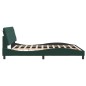 vidaXL Estructura cama con luces LED terciopelo verde oscuro 180x200cm vidaXL Estructura cama con luces LED terciopelo verde oscuro 180x200cm