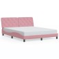 vidaXL Estructura de cama con luces LED terciopelo rosa 160x200 cm vidaXL Estructura de cama con luces LED terciopelo rosa 160x200 cm