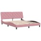 vidaXL Estructura de cama con luces LED terciopelo rosa 160x200 cm vidaXL Estructura de cama con luces LED terciopelo rosa 160x200 cm