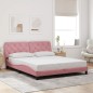vidaXL Estructura de cama con luces LED terciopelo rosa 160x200 cm vidaXL Estructura de cama con luces LED terciopelo rosa 160x200 cm