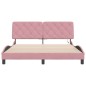 vidaXL Estructura de cama con luces LED terciopelo rosa 160x200 cm vidaXL Estructura de cama con luces LED terciopelo rosa 160x200 cm