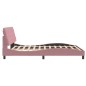 vidaXL Estructura de cama con luces LED terciopelo rosa 160x200 cm vidaXL Estructura de cama con luces LED terciopelo rosa 160x200 cm