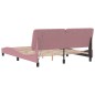vidaXL Estructura de cama con luces LED terciopelo rosa 160x200 cm vidaXL Estructura de cama con luces LED terciopelo rosa 160x200 cm