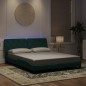 vidaXL Estructura cama con luces LED terciopelo verde oscuro 160x200cm