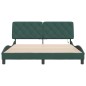 vidaXL Estructura cama con luces LED terciopelo verde oscuro 160x200cm