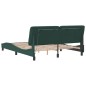 vidaXL Estructura cama con luces LED terciopelo verde oscuro 160x200cm