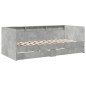 vidaXL Tumbona con cajones madera ingeniería gris hormigón 90x200 cm vidaXL Tumbona con cajones madera ingeniería gris hormigón 90x200 cm