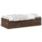 vidaXL Tumbona con cajones madera ingeniería roble marrón 90x200 cm