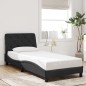 vidaXL Estructura de cama con luz LED terciopelo negro 90x190 cm vidaXL Estructura de cama con luz LED terciopelo negro 90x190 cm
