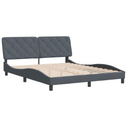 vidaXL Estructura cama con cabecero terciopelo gris oscuro 160x200 cm