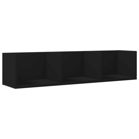 vidaXL Mueble de pared de madera de ingenieria negro 75x18x16,5 cm