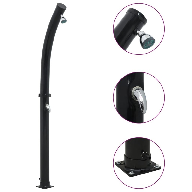 vidaXL Ducha solar negra 214 cm 20 L vidaXL Ducha solar negra 214 cm 20 L