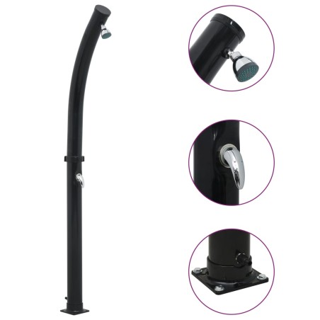 vidaXL Ducha solar negra 214 cm 20 L