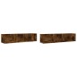 vidaXL Muebles de pared 2 uds madera de ingeniería roble ahumado vidaXL Muebles de pared 2 uds madera de ingeniería roble ahumado