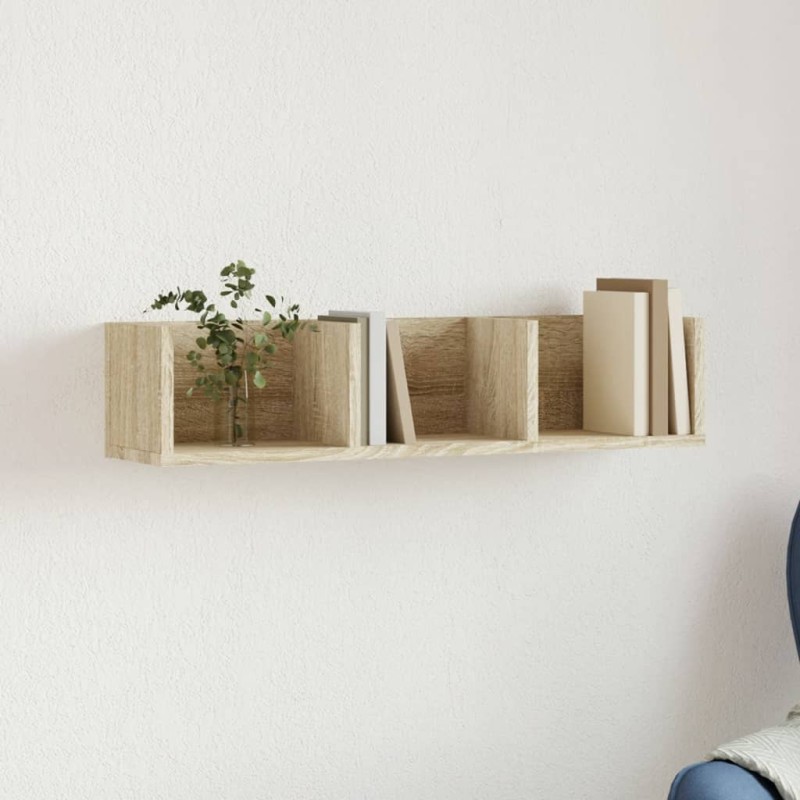 vidaXL Mueble de pared madera de ingeniería roble Sonoma 75x18x16,5 cm vidaXL Mueble de pared madera de ingeniería roble Sonoma 75x18x16,5 cm