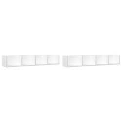 vidaXL Muebles de pared 2 uds madera ingeniería blanco 99x18x16,5 cm