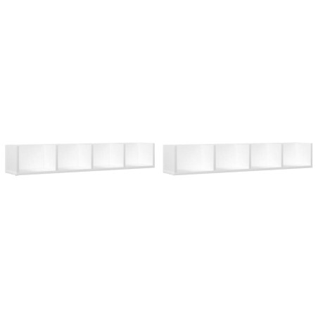 vidaXL Muebles de pared 2 uds madera ingeniería blanco 99x18x16,5 cm
