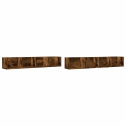 vidaXL Muebles de pared 2 unidades roble ahumado 99x18x16,5 cm