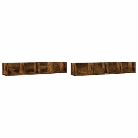 vidaXL Muebles de pared 2 unidades roble ahumado 99x18x16,5 cm