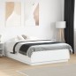 vidaXL Estructura de cama con LED madera ingeniería blanco 135x190 cm vidaXL Estructura de cama con LED madera ingeniería blanco 135x190 cm