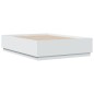 vidaXL Estructura de cama con LED madera ingeniería blanco 135x190 cm vidaXL Estructura de cama con LED madera ingeniería blanco 135x190 cm