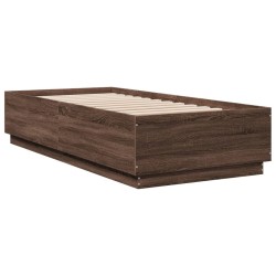 vidaXL Estructura de cama madera de ingeniería roble marrón 90x200 cm