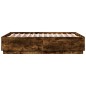 vidaXL Estructura de cama madera de ingeniería roble ahumado 140x190cm vidaXL Estructura de cama madera de ingeniería roble ahumado 140x190cm
