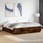 vidaXL Estructura de cama madera de ingeniería roble ahumado 200x200cm vidaXL Estructura de cama madera de ingeniería roble ahumado 200x200cm