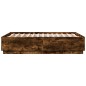 vidaXL Estructura de cama madera de ingeniería roble ahumado 135x190cm