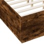 vidaXL Estructura de cama madera de ingeniería roble ahumado 135x190cm