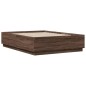 vidaXL Estructura de cama madera de ingeniería marrón roble 135x190 cm vidaXL Estructura de cama madera de ingeniería marrón roble 135x190 cm