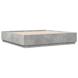 vidaXL Estructura de cama madera de ingeniería gris hormigón 180x200cm