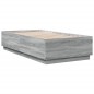 vidaXL Estructura cama con luces LED madera gris Sonoma 90x190 cm