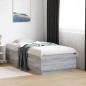 vidaXL Estructura cama con luces LED madera gris Sonoma 90x190 cm