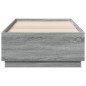 vidaXL Estructura cama con luces LED madera gris Sonoma 90x190 cm