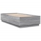 vidaXL Estructura cama con luces LED madera gris Sonoma 90x190 cm