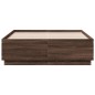 vidaXL Estructura cama con luces LED madera roble marrón 135x190 cm vidaXL Estructura cama con luces LED madera roble marrón 135x190 cm