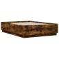 vidaXL Estructura cama con luces LED madera roble ahumado 135x190 cm